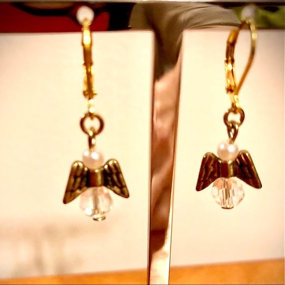 Angel Lever-back Earrings— Designed and Handcrafted By Me 🥰 - Picture 3 of 9
